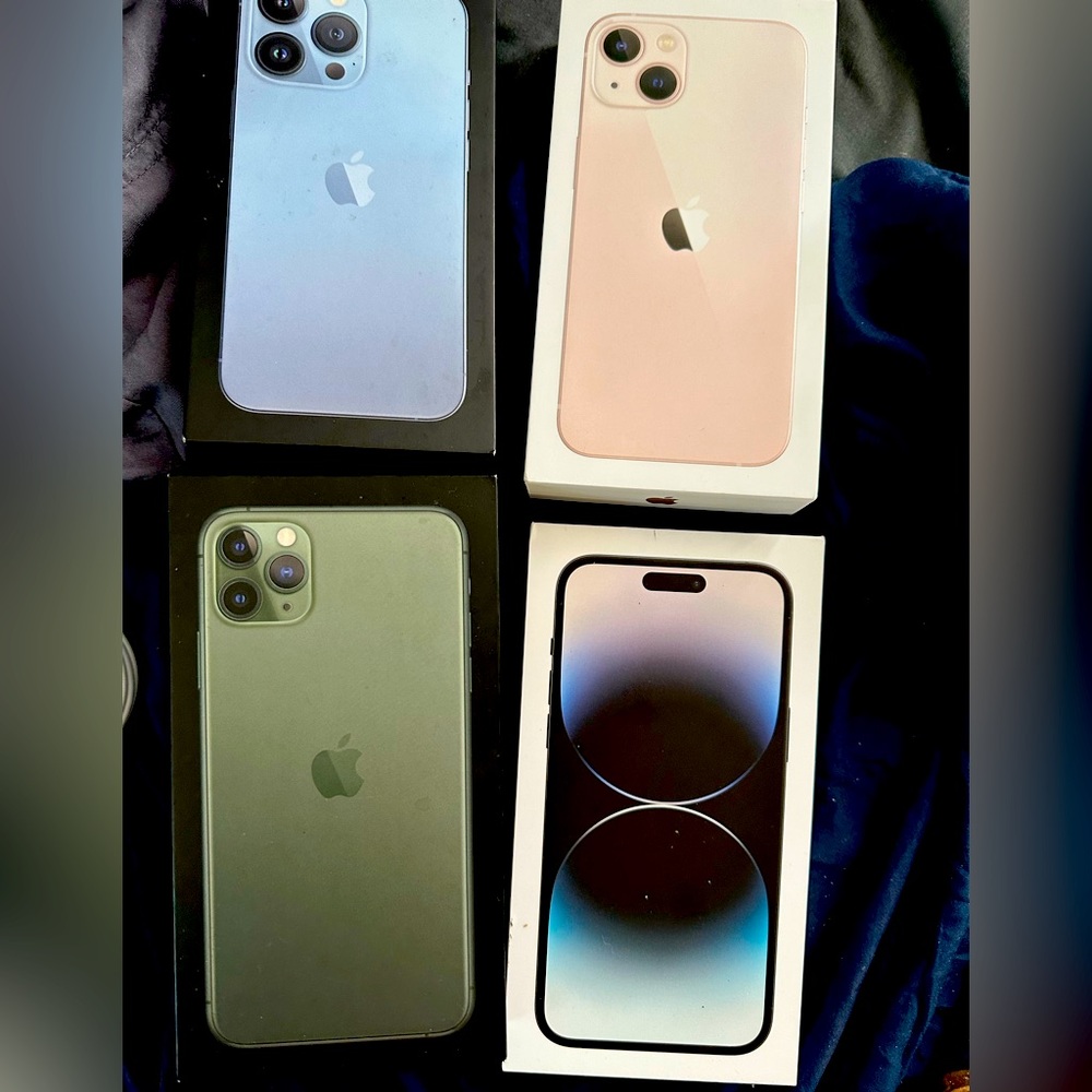 Empty iPhone, AirPod, and Apple Watch boxes